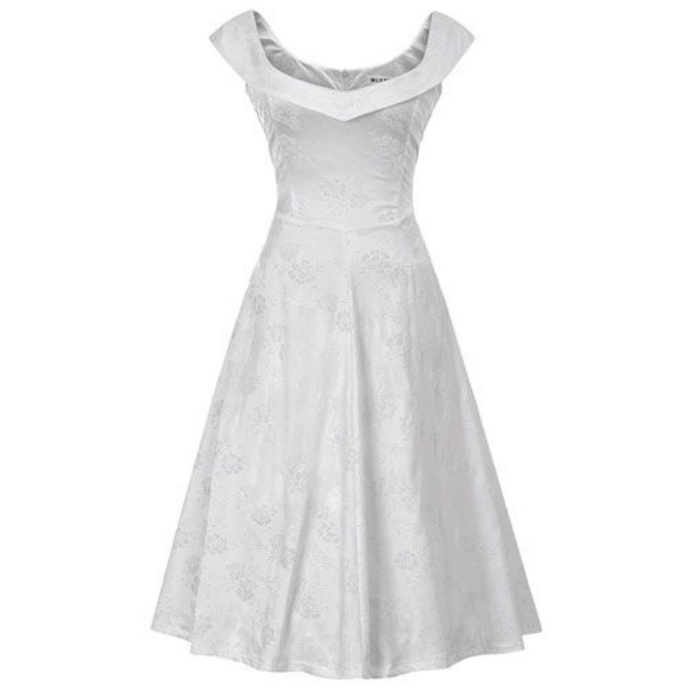 Gorgeous Cream Satin Floral Midi Dress